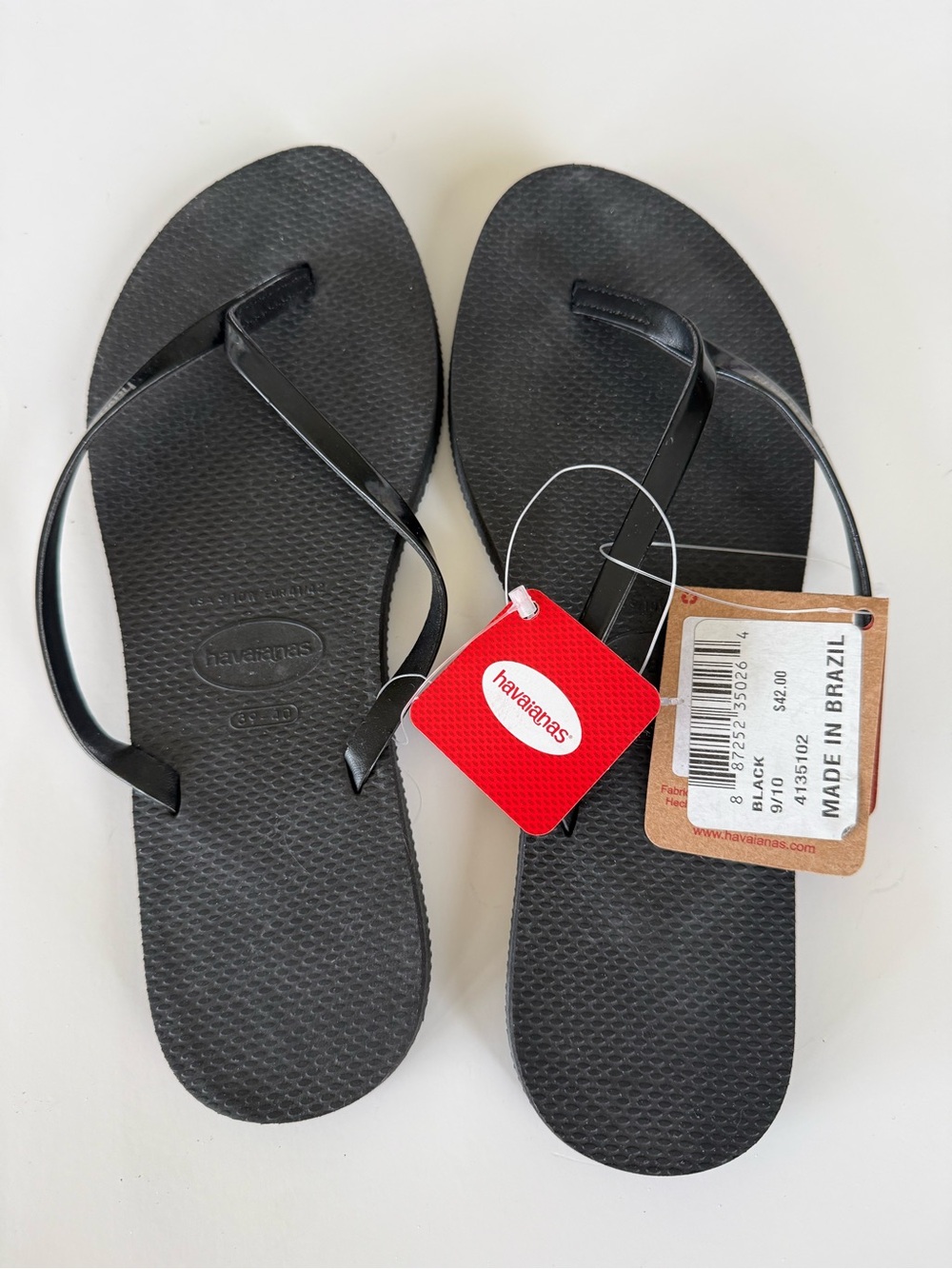 Havaianas Women’s Black Slim Flip Flop Sandals with Tag